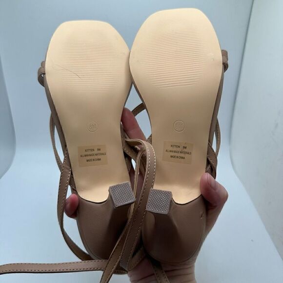 CUSHIONAIRE Women's heel sandal +Memory Foam 8 NUDE - Picture 5 of 7